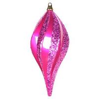 Vickerman 8" Cerise Candy Glitter Swirl Drop Ornament