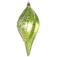 Vickerman 8" Lime Candy Glitter Swirl Drop Ornament