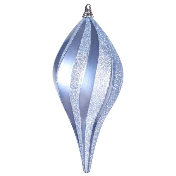 12" Periwinkle Candy Glitter Swirl Drop Ornament