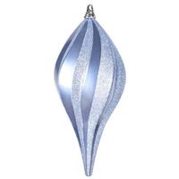 Vickerman 12" Periwinkle Candy Glitter Swirl Drop Ornament