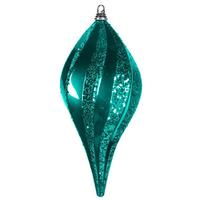 View 8" Sea Blue Candy Glitter Swirl Drop Ornament