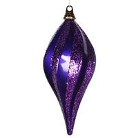 Vickerman 12" Purple Candy Glitter Swirl Drop Ornament