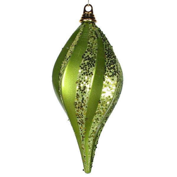 12" Lime Candy Glitter Swirl Drop Ornament