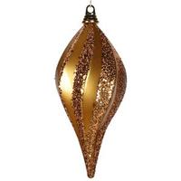 Vickerman 12" Antique Gold Candy Glitter Swirl Drop Ornament