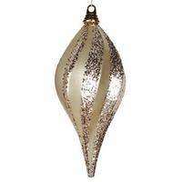 Vickerman 12" Champagne Candy Glitter Swirl Drop Ornament