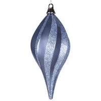 Vickerman 12" Lake Blue Candy Glitter Swirl Drop Ornament