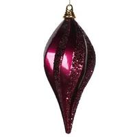 Vickerman 12" Eggplant Candy Glitter Swirl Drop Ornament