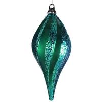Vickerman 12" Sea Blue Candy Glitter Swirl Drop Ornament