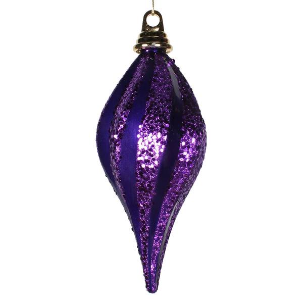 16" Purple Candy Glitter Swirl Drop Ornament