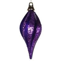 Vickerman 16" Purple Candy Glitter Swirl Drop Ornament