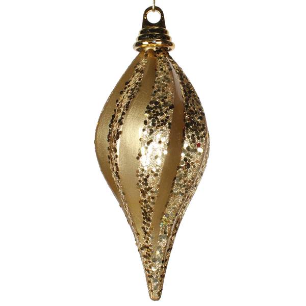 16" Gold Candy Glitter Swirl Drop Ornament