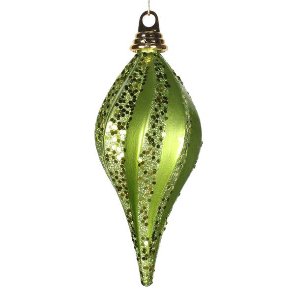 16" Lime Candy Glitter Swirl Drop Ornament