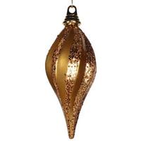 Vickerman 16" Antique Gold Candy Glitter Swirl Drop Ornament