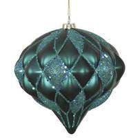 View 5.7" Emerald Matte Glitter Diamond Ornament