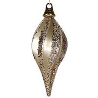 Vickerman 16" Champagne Candy Glitter Swirl Drop Ornament