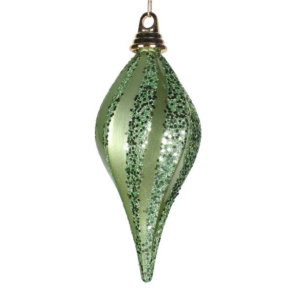 16" Celadon Candy Glitter Swirl Drop Ornament