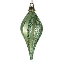 Vickerman 16" Celadon Candy Glitter Swirl Drop Ornament