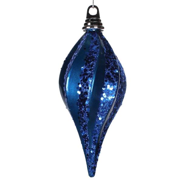 16" Sea Blue Candy Glitter Swirl Drop Ornament