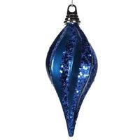 Vickerman 16" Sea Blue Candy Glitter Swirl Drop Ornament
