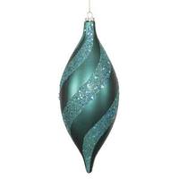 Vickerman 11" Emerald Glittered Spiral Drop Ornament