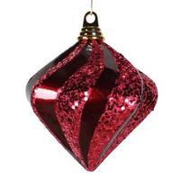 Vickerman 6" Burgundy Candy Glitter Swirl Diamond Ornament (3 pack)
