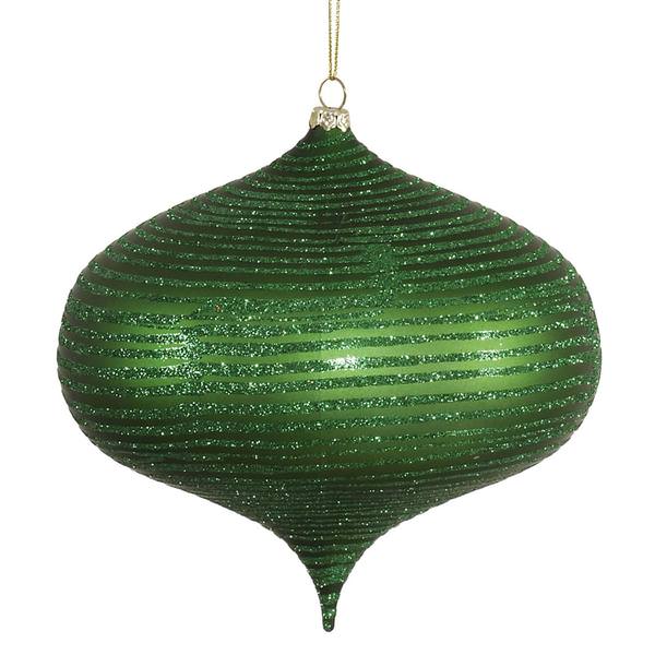 6.3" Green Matte Glitter Onion Ornament