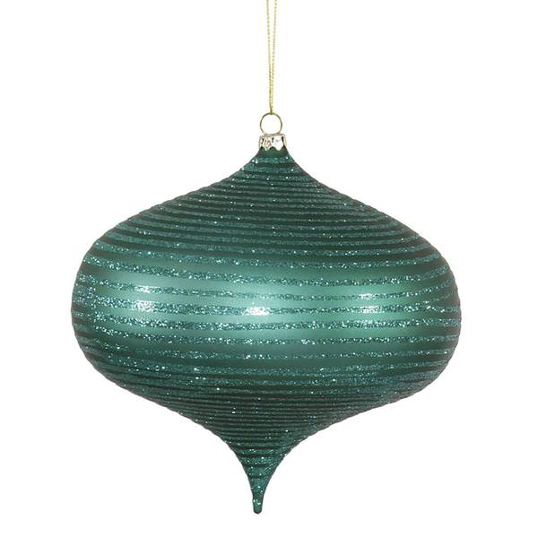 6.3" Emerald Matte Glitter Onion Ornament
