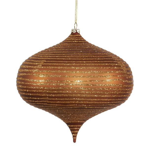 6.3" Copper Matte Glitter Onion Ornament