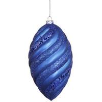 Vickerman 8" Blue Matte Glitter Swirl Drop Ornament