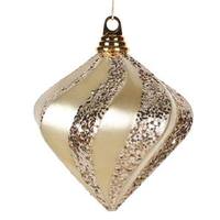 View 6" Champagne Candy Glitter Swirl Diamond Ornament