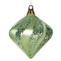 View 6" Celadon Candy Glitter Swirl Diamond Ornament