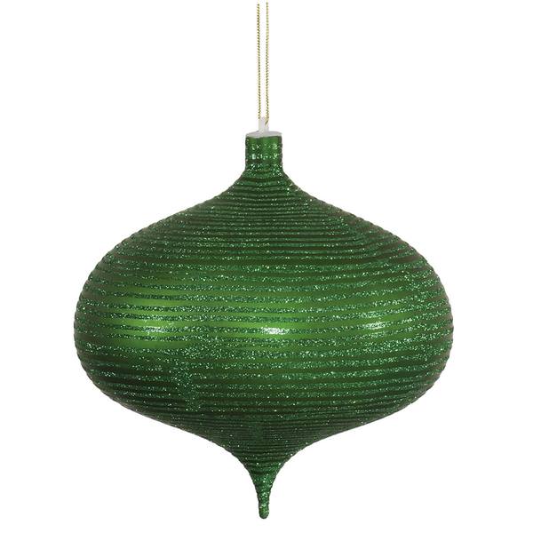 8" Green Matte Glitter Onion Ornament
