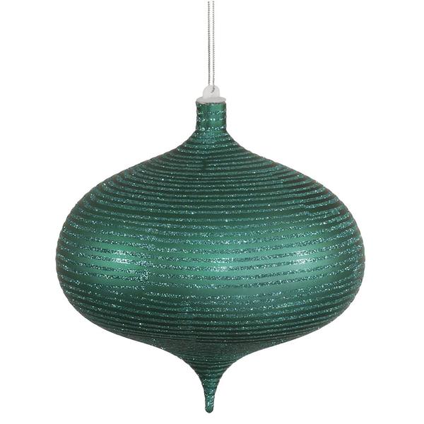 8" Emerald Matte Glitter Onion Ornament