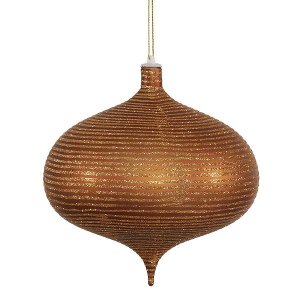8" Copper Matte Glitter Onion Ornament