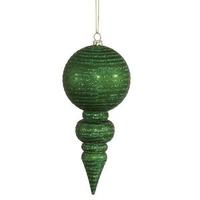 Vickerman 7" Green Matte Glitter Finial Ornament
