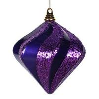 Vickerman 7.9" Purple Candy Glitter Swirl Diamond Ornament