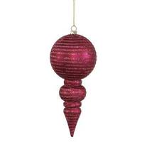 Vickerman 7" Magenta Matte Glitter Finial Ornament