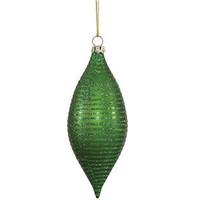 Vickerman 7" Green Matte Glitter Drop Ornament