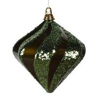 Vickerman 7.9" Olive Candy Glitter Swirl Diamond Ornament