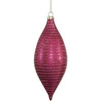 Vickerman 7" Magenta Drop Matte Glitter Ornament