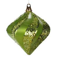 Vickerman 7.9" Lime Candy Glitter Swirl Diamond Ornament