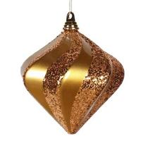 Vickerman 7.9" Antique Gold Candy Glitter Swirl Diamond Ornament