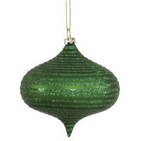 Vickerman 4" Green Matte Glitter Onion Ornament