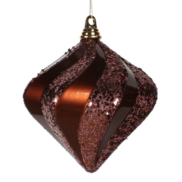 7.9" Chocolate Candy Glitter Swirl Diamond Ornament