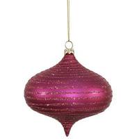 Vickerman 4" Magenta Matte Glitter Onion Ornament