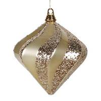 Vickerman 7.9" Champagne Candy Glitter Swirl Diamond Ornament