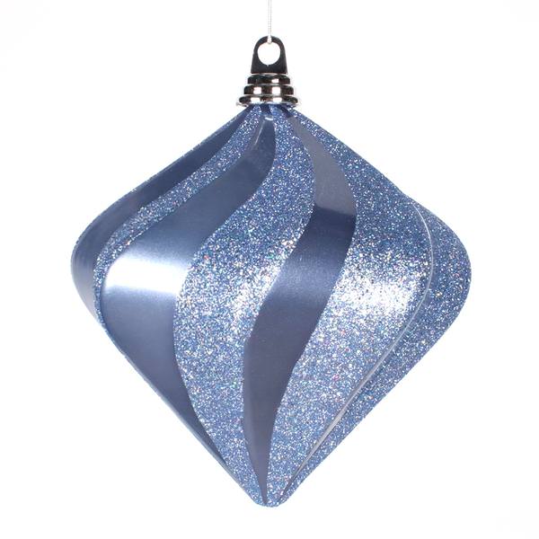 6" Periwinkle Candy Glitter Swirl Diamond Ornament