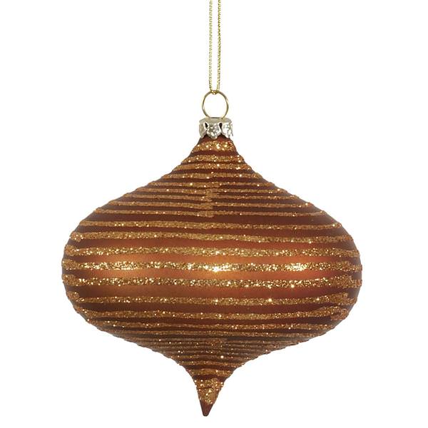 4" Copper Matte Glitter Onion Ornament