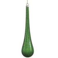 Vickerman 12" Green Matte Glitter Teardrop Ornament