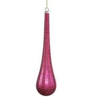 Vickerman 12" Magenta Matte-Glitter Teardrop Ornament